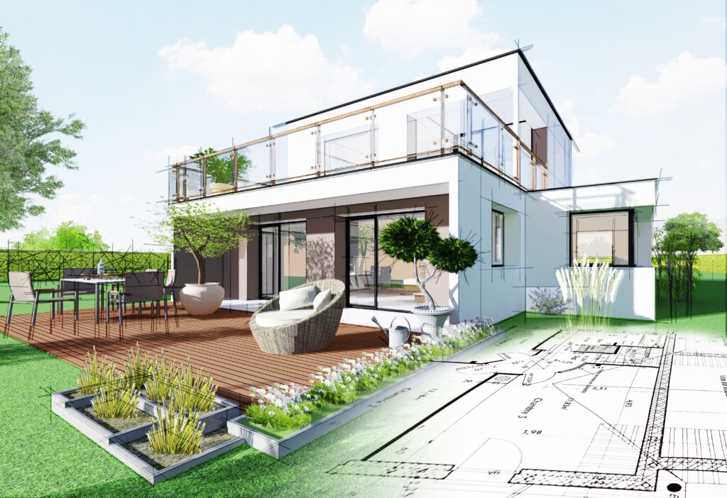 esquisse de maison d'architecte